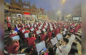 台南社大台江分校、海尾朝皇宮昨晚舉辦「台江建庄二百年」迎新年音樂會。圖／台江分校提供